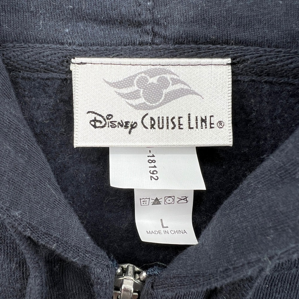 Disney Cruise Line Full Zip Hoodie Men Large Black Mickey Mouse Logo Disneybound - Picture 5 of 10